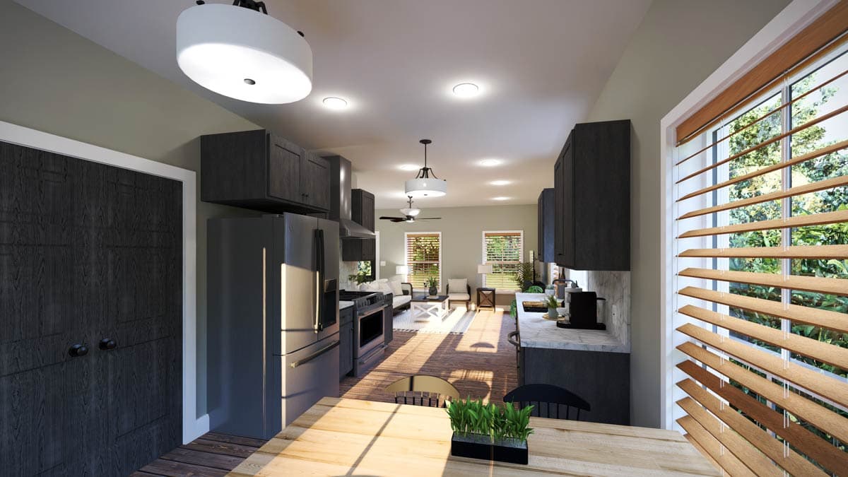 Plan 25073DH: Inviting 2-Bed Cottage House Plan with Open Living and Butler Pantry - Image #11 - Cottage, Country