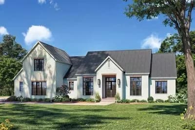 Spacious 4-Bedroom Transitional House Plan with Bonus Room and Outdoor Kitchen