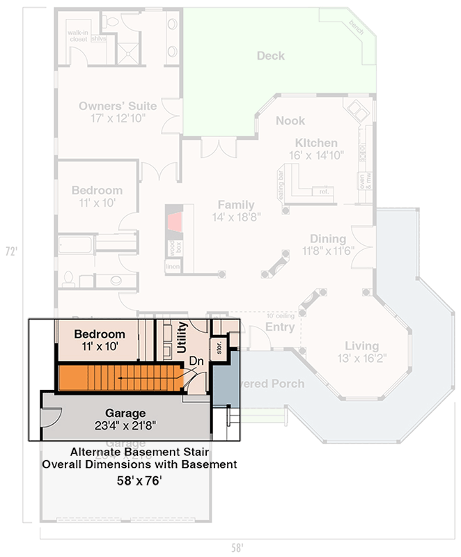 Plan 720161DA: 3-Bedroom Ranch House Plan with Wrap-Around Porch - Floor Plan - 2nd Floor - Country, Ranch, Traditional