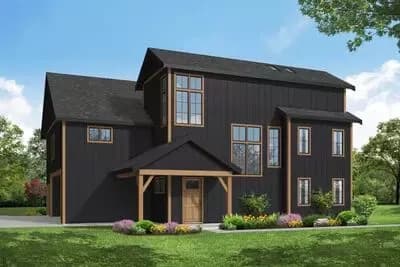 Modern Mountain House Plan with Split Bedrooms and Game Room