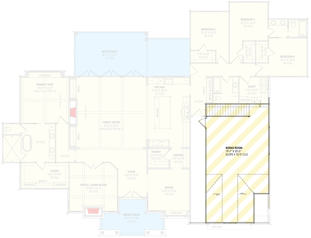 Plan 818182JSS: Luxurious Modern Farmhouse House Plan with Split Beds and Butler Pantry - Floor Plan - 2nd Floor - Farmhouse, Modern Farmhouse