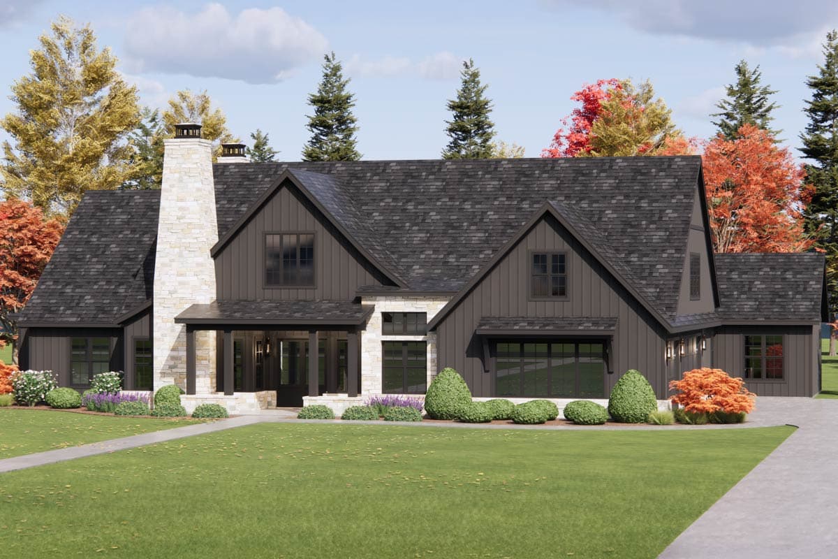Plan 818182JSS: Luxurious Modern Farmhouse House Plan with Split Beds and Butler Pantry - Image #5 - Farmhouse, Modern Farmhouse