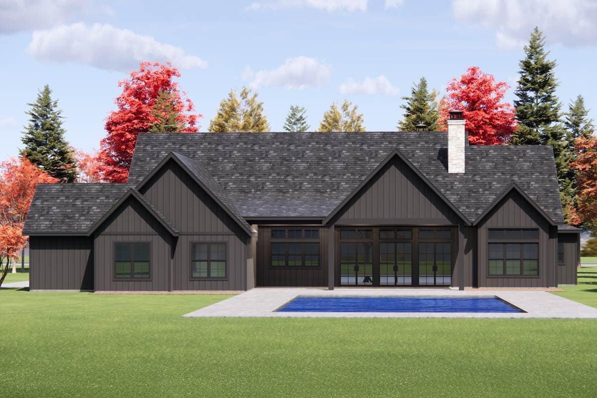 Plan 818182JSS: Luxurious Modern Farmhouse House Plan with Split