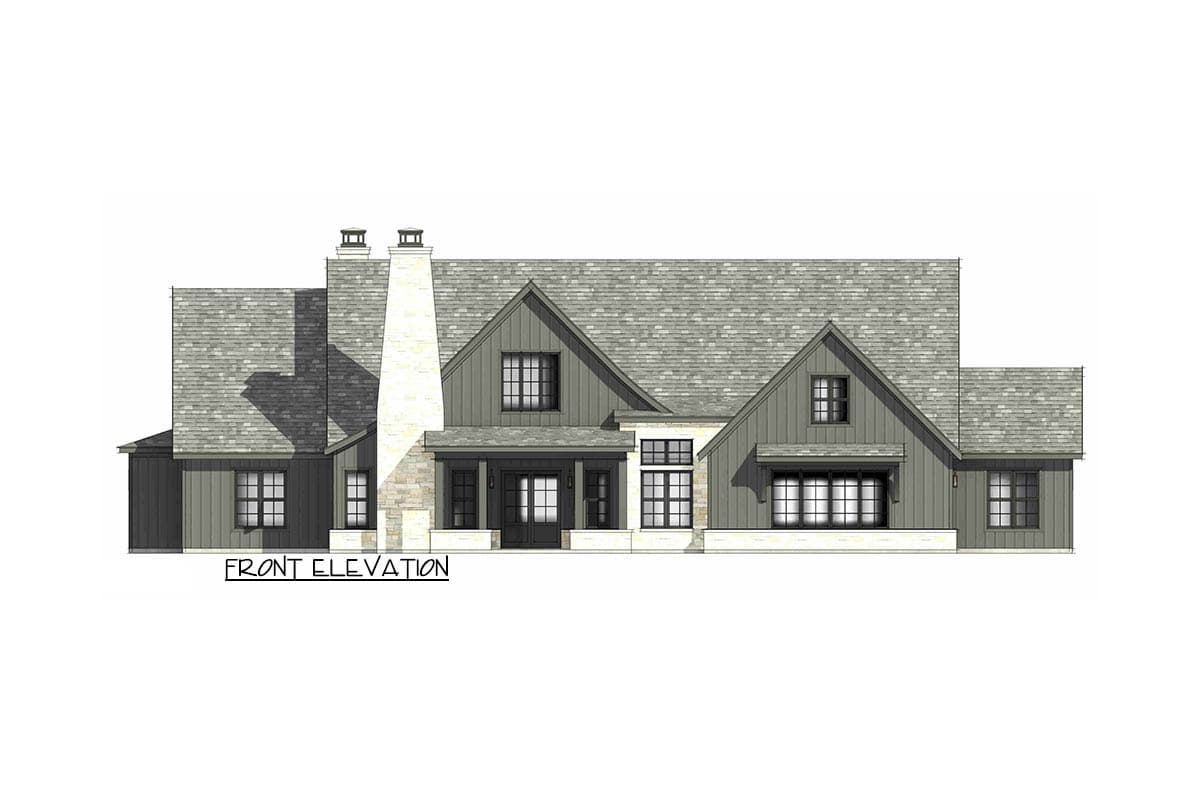 Plan 818182JSS: Luxurious Modern Farmhouse House Plan with Split Beds and Butler Pantry - Image #7 - Farmhouse, Modern Farmhouse