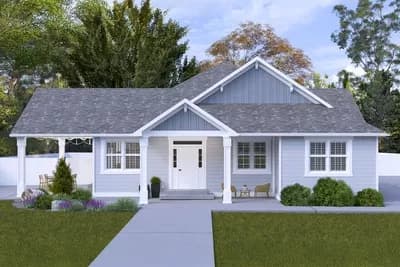 Traditional Ranch House Plan with Split Bedrooms