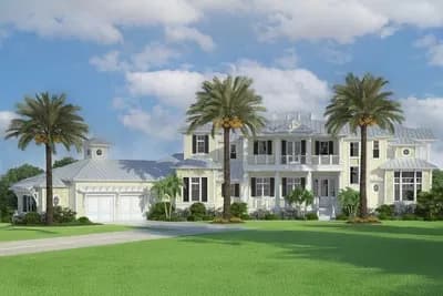 Luxury Coastal Contemporary House Plan with Elevator and Outdoor Kitchen
