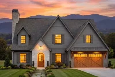 Elegant 4-Bed New American House Plan with Vaulted Living and Loft