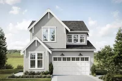  3-4 Bed New American House Plan with Home Office and Deck