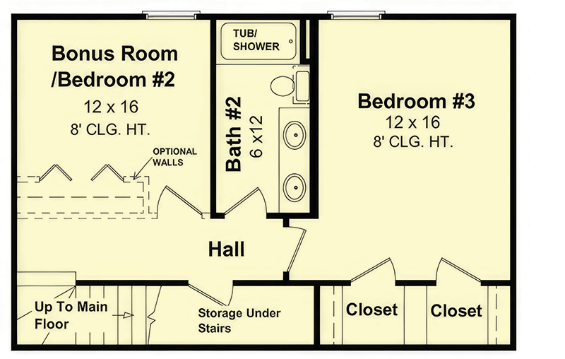 Plan 51327MM: 3-Bedroom Cabin House Plan with Split Layout and Front Porch - Floor Plan - Lower Level - Cabin, Country