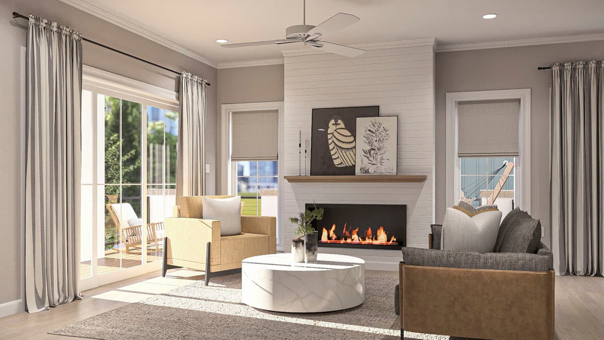 Plan 623565DJ: Coastal Contemporary Duplex House Plan with Three Stories and Multiple Balconies - Image #10 - Coastal Contemporary, Contemporary, Modern