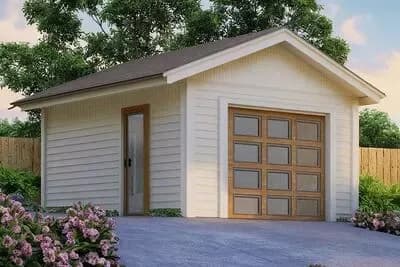 Modern 1-Car Detached Garage Plan with Vaulted Ceilings