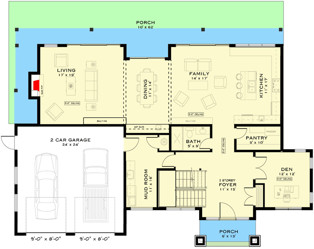 Plan 147050RML: Grand Modern Transitional House Plan with Soaring Entry and Wet Bar - Floor Plan - Main Level - Modern, Transitional