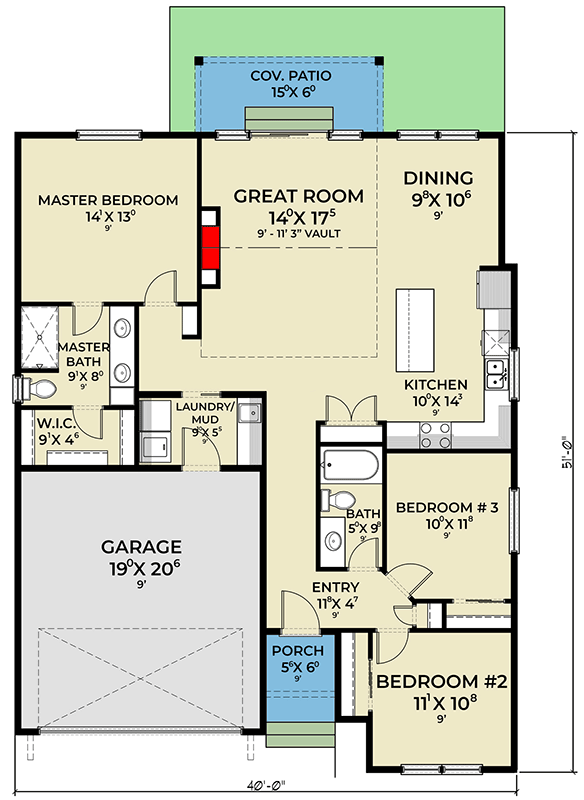 Plan 280256JWD: Craftsman House Plan with Split Bedrooms and Formal Dining - Floor Plan - Main Level - Craftsman, New American, Northwest