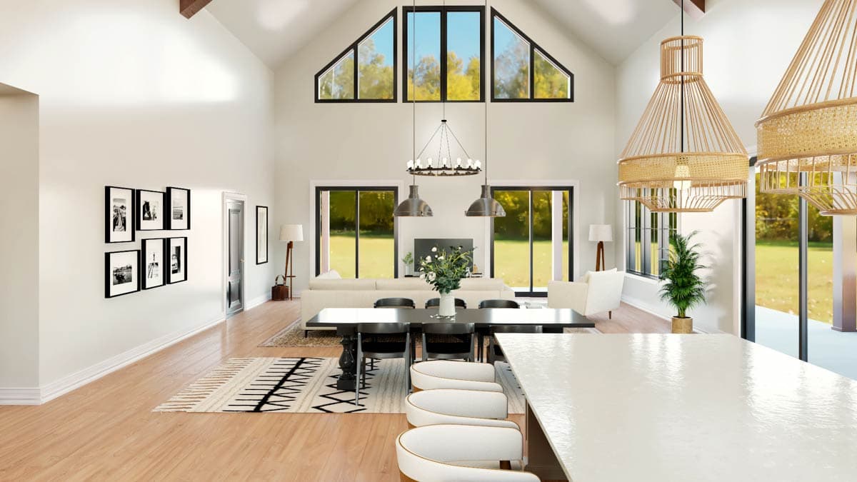 Plan 135397GRA: Modern Barndominium House Plan with 4-Car Garage, Workshop, and Loft - Image #8 - Barndominium, Country, Craftsman, New American, Ranch