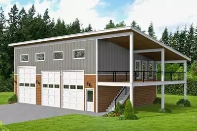 Modern RV Bay Garage Apartment – 3-Bay Garage with 577 Sq Ft Studio Loft