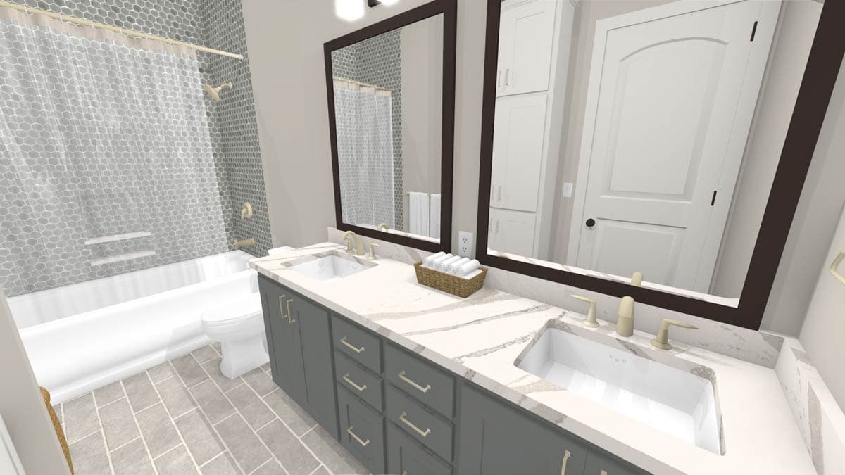 Plan 774002MWK: Elegant French Country House Plan with Split Bedrooms and Finished Bonus Room - Image #8 - Acadian, French Country, Louisiana-Style, Southern, Traditional