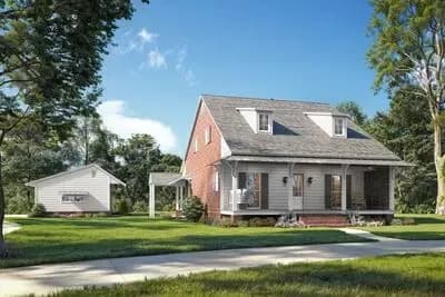 4-Bed Acadian-Style House Plan with Main Level Primary Suite