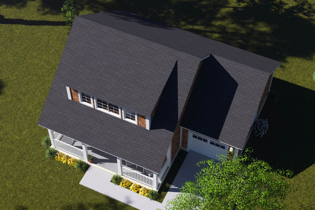 Plan 52489WM: Compact 2-Bed Farmhouse House Plan with Covered Porch and 1 Car Garage - Image #7 - Country, Farmhouse, Traditional