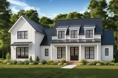 Elegant Modern Farmhouse House Plan with Private Apartment and Outdoor Kitchen