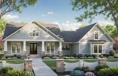 Modern Farmhouse Plan with 4 Bedrooms and Versatile Flex Spaces