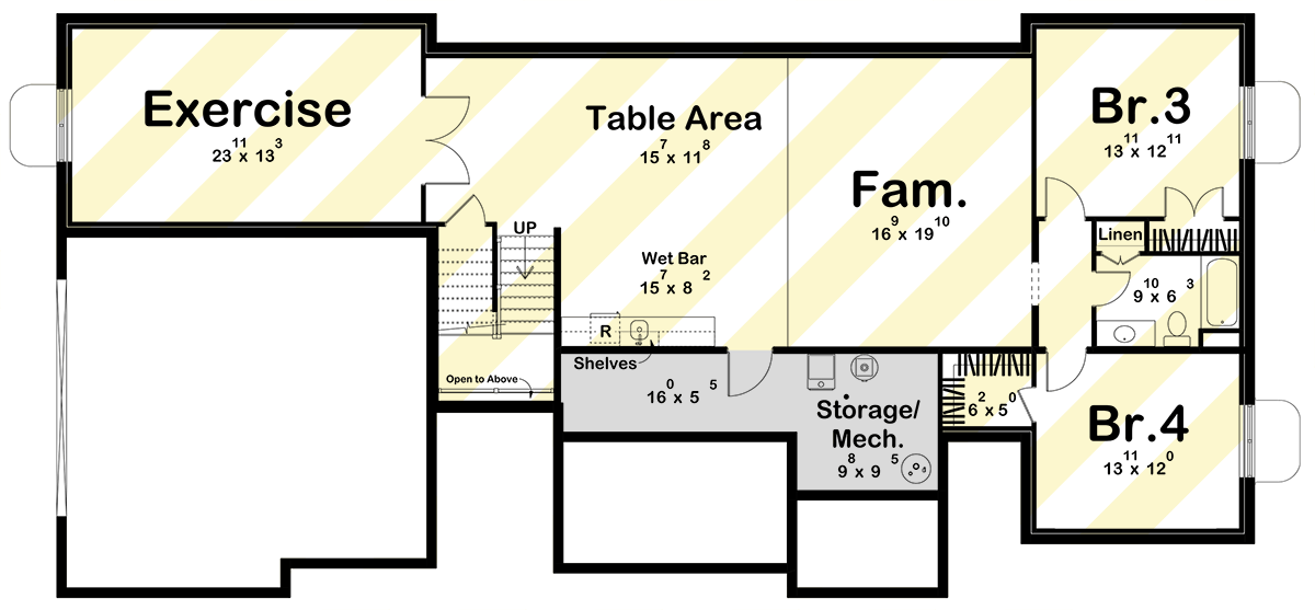 Plan 623567DJ: Spacious Modern Transitional House Plan with In-Law Suite and Main Level Master - Floor Plan - Optional Lower Level Layout ($ Paid Option) - European, Modern, Transitional