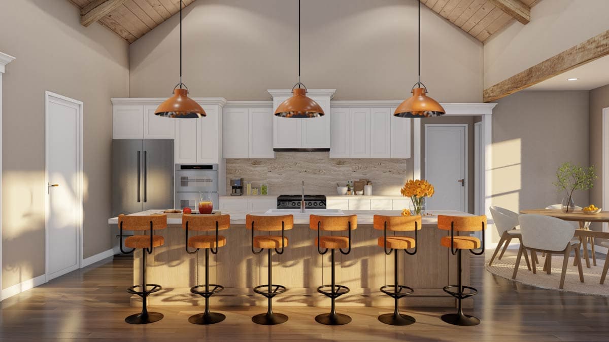 Plan 70931MK: Modern Farmhouse House Plan: Split Beds, Bonus Room, Outdoor Fireplace - Image #7 - Farmhouse, Modern Farmhouse