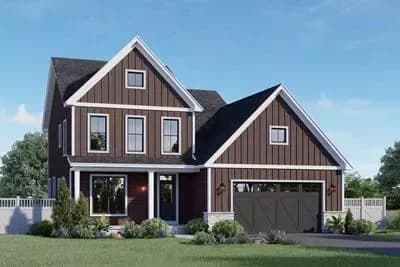 Modern Farmhouse House Plan with Flexible Office and Dual Porches