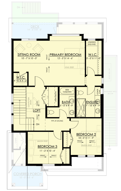 Plan 270123AF: Charming 1981 Sq Ft Modern Farmhouse House Plan with Flex Room - Floor Plan - 2nd Floor - Colonial, Country, Modern Farmhouse, Traditional