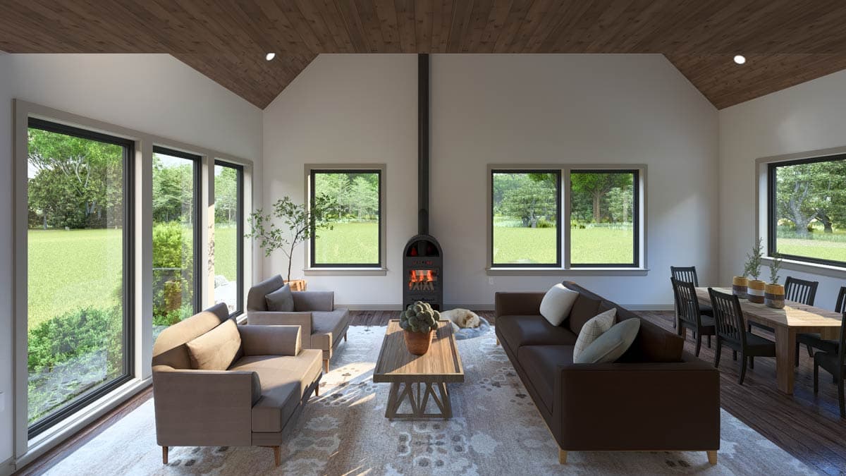 Plan 61676UT: Sleek Modern Scandinavian House Plan with Master Suite and Walkout Garage - Image #7 - Contemporary, Modern, Scandinavian