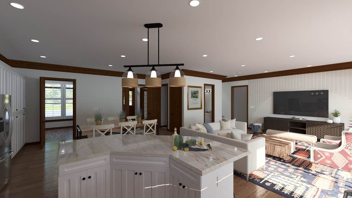 Plan 61677UT: Inviting Mediterranean House Plan: 3 Beds, Rooftop Deck, Home Office - Image #11 - Mediterranean, Southwest