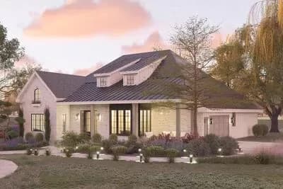 Elegant French Country House Plan with Split Bedrooms and Grand Porches