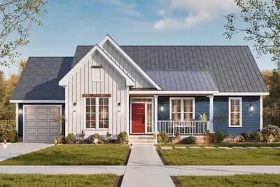Welcoming 3-Bedroom Country House Plan with Main Level Master