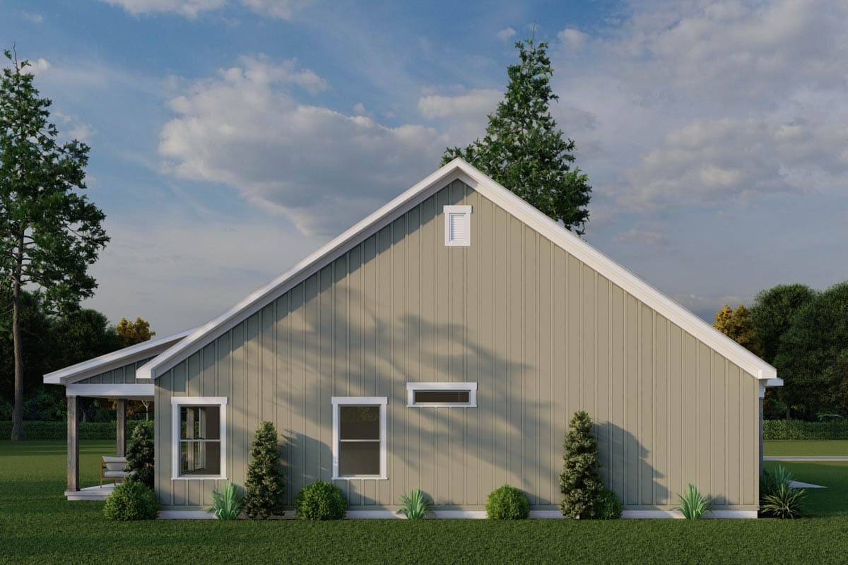 Plan 70933MK: Country Barndominium House Plan with Split Beds, Office, and Outdoor Fireplace - Image #12 - Barndominium, Country