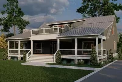 Coastal Low Country House Plan with Grand Porches and First-Floor Master Suite
