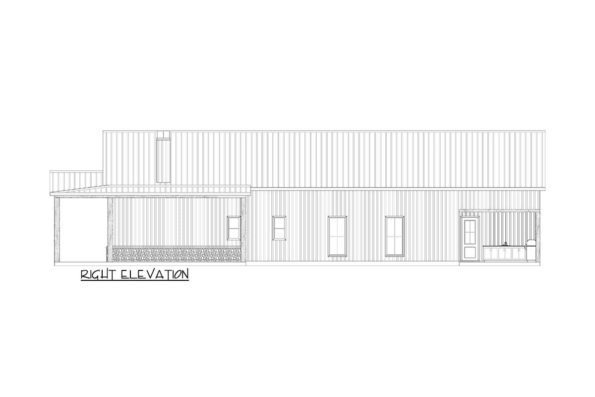 Plan 170012ADS: Modern Farmhouse Barndominium House Plan with Wrap Around Porch and Carport - Image #5 - Barndominium, Country, Farmhouse, Modern Farmhouse, Rustic, Traditional