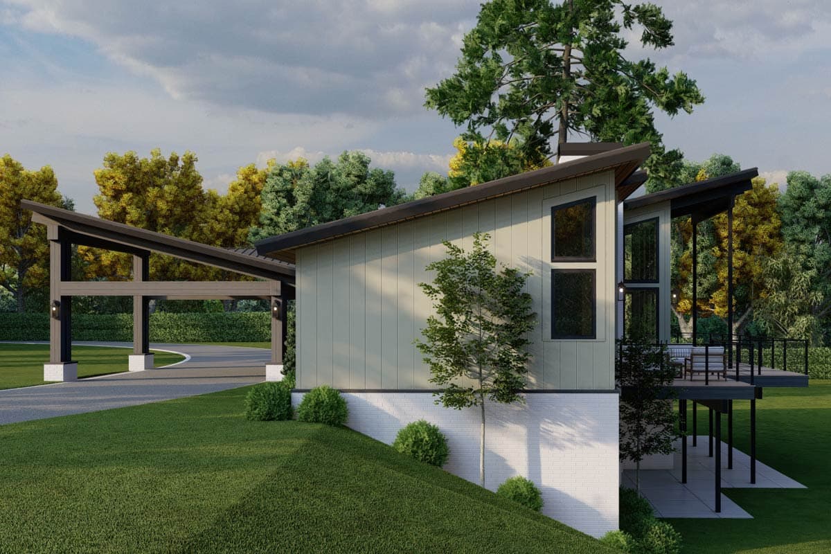Plan 70936MK: Contemporary Mountain House Plan with Porte Cochere and Split Bedrooms - Image #14 - Contemporary, Mountain