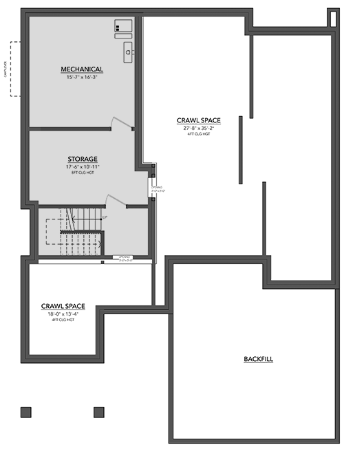 Plan 144118UPR: Spacious 3-Bedroom Modern Farmhouse House Plan with Master Suite and Game Room - Floor Plan - Unfinished Basement - Farmhouse, Modern Farmhouse