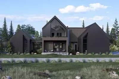 Striking Contemporary Scandinavian House Plan with RV Garage and Main-Floor Master