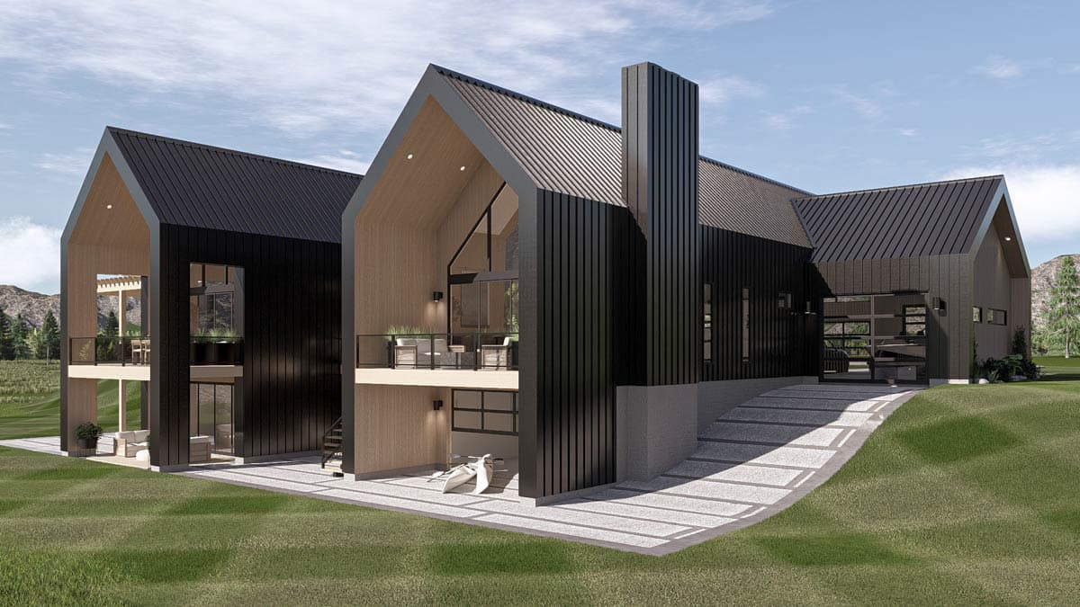 Plan 623572DJ: Modern Scandinavian 3-Bedroom House Plan with Expansive Porches and 3-Car Garage - Image #8 - Contemporary, Scandinavian