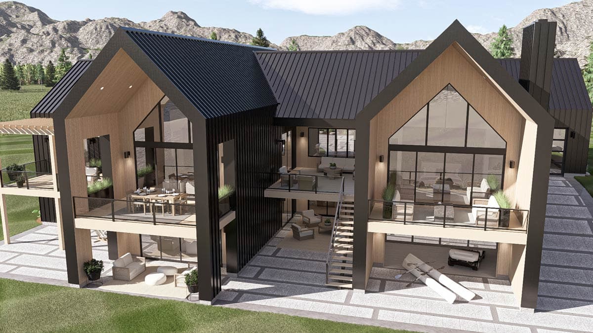 Plan 623572DJ: Modern Scandinavian 3-Bedroom House Plan with Expansive Porches and 3-Car Garage - Image #11 - Contemporary, Scandinavian