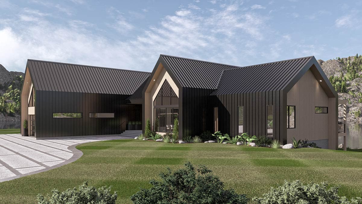 Plan 623572DJ: Modern Scandinavian 3-Bedroom House Plan with Expansive Porches and 3-Car Garage - Image #10 - Contemporary, Scandinavian