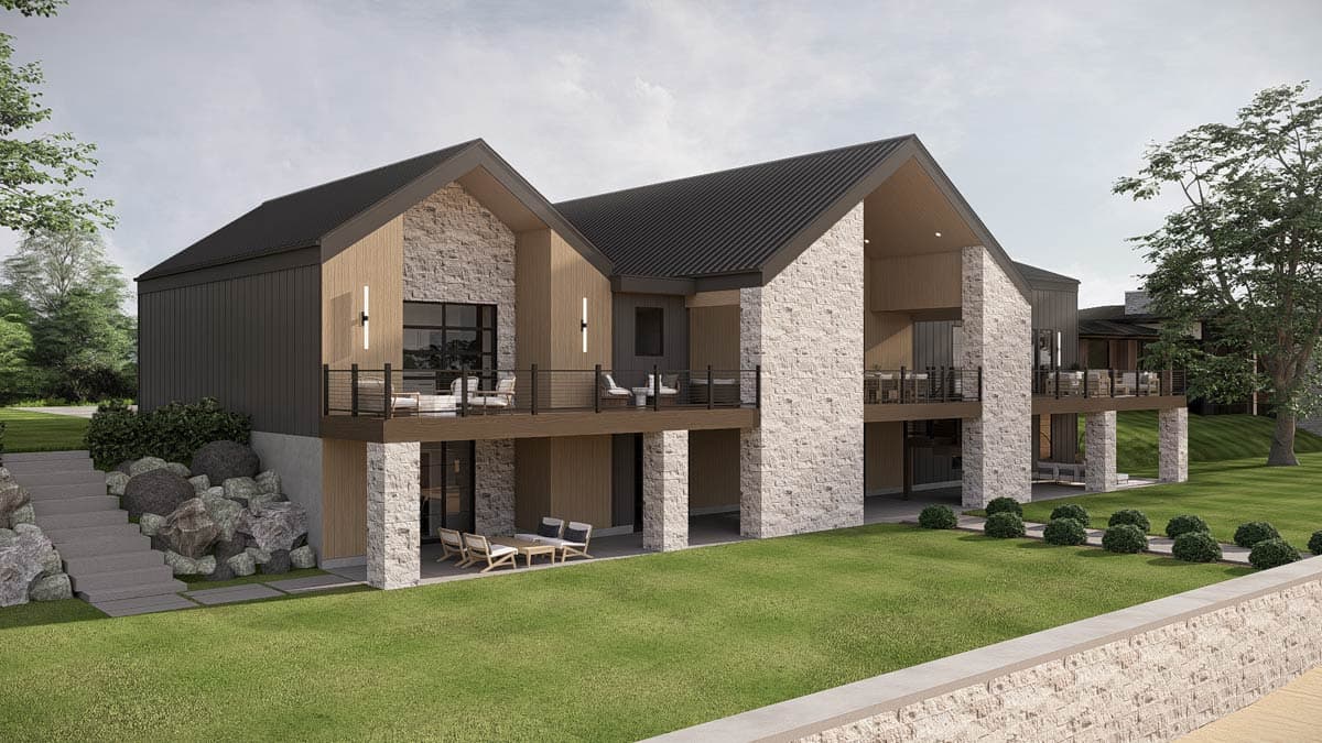 Plan 623573DJ: Modern Scandinavian House Plan with Expansive Porch and Optional Walkout - Image #7 - Contemporary, Scandinavian