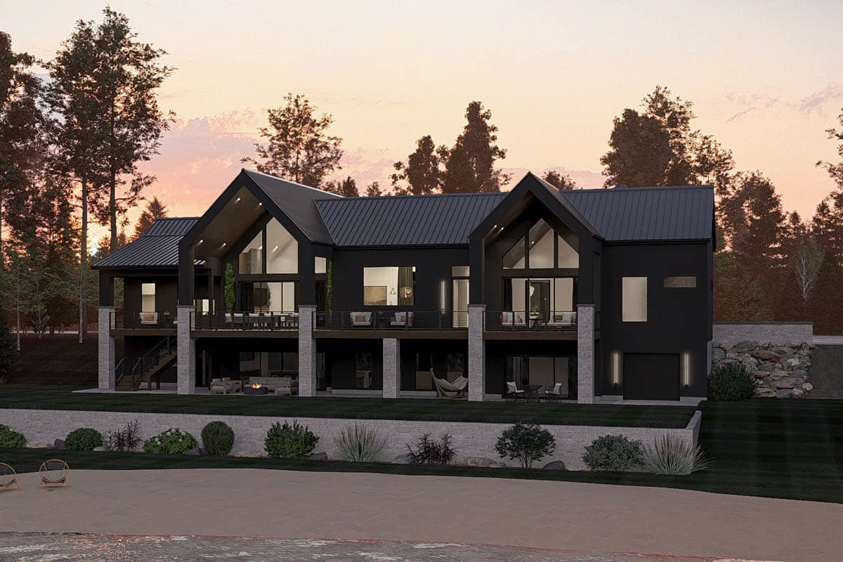 Plan 623574DJ: Contemporary Scandinavian Lake House Plan with Master on Main, 3-Car Garage - Image #10 - Contemporary, Scandinavian