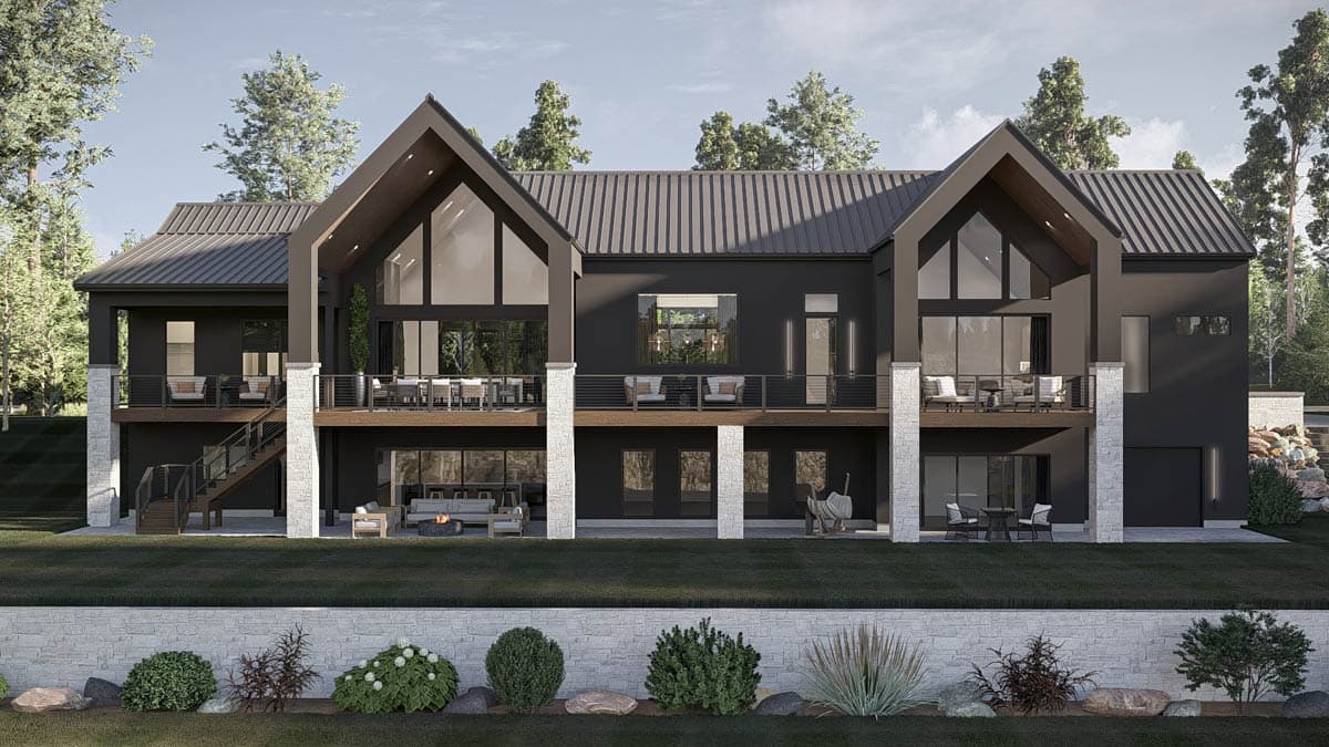 Plan 623574DJ: Contemporary Scandinavian Lake House Plan with Master on Main, 3-Car Garage - Image #7 - Contemporary, Scandinavian