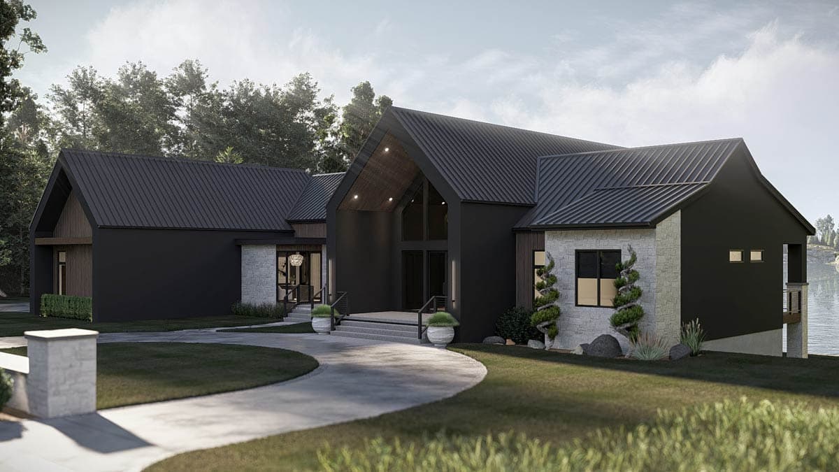 Plan 623574DJ: Contemporary Scandinavian Lake House Plan with Master on Main, 3-Car Garage - Image #11 - Contemporary, Scandinavian