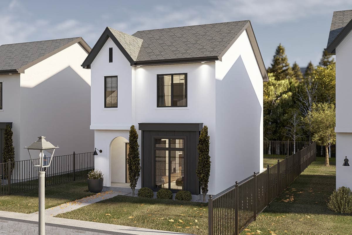 Plan 623575DJ: Stylish Two-Story Traditional House Plan: 2 Beds, 2.5 Baths, Upstairs Laundry - Image #7 - Traditional