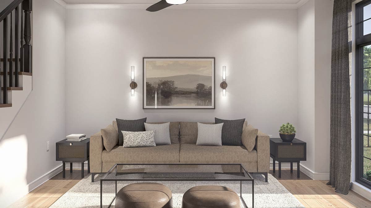 Plan 623575DJ: Stylish Two-Story Traditional House Plan: 2 Beds, 2.5 Baths, Upstairs Laundry - Image #8 - Traditional