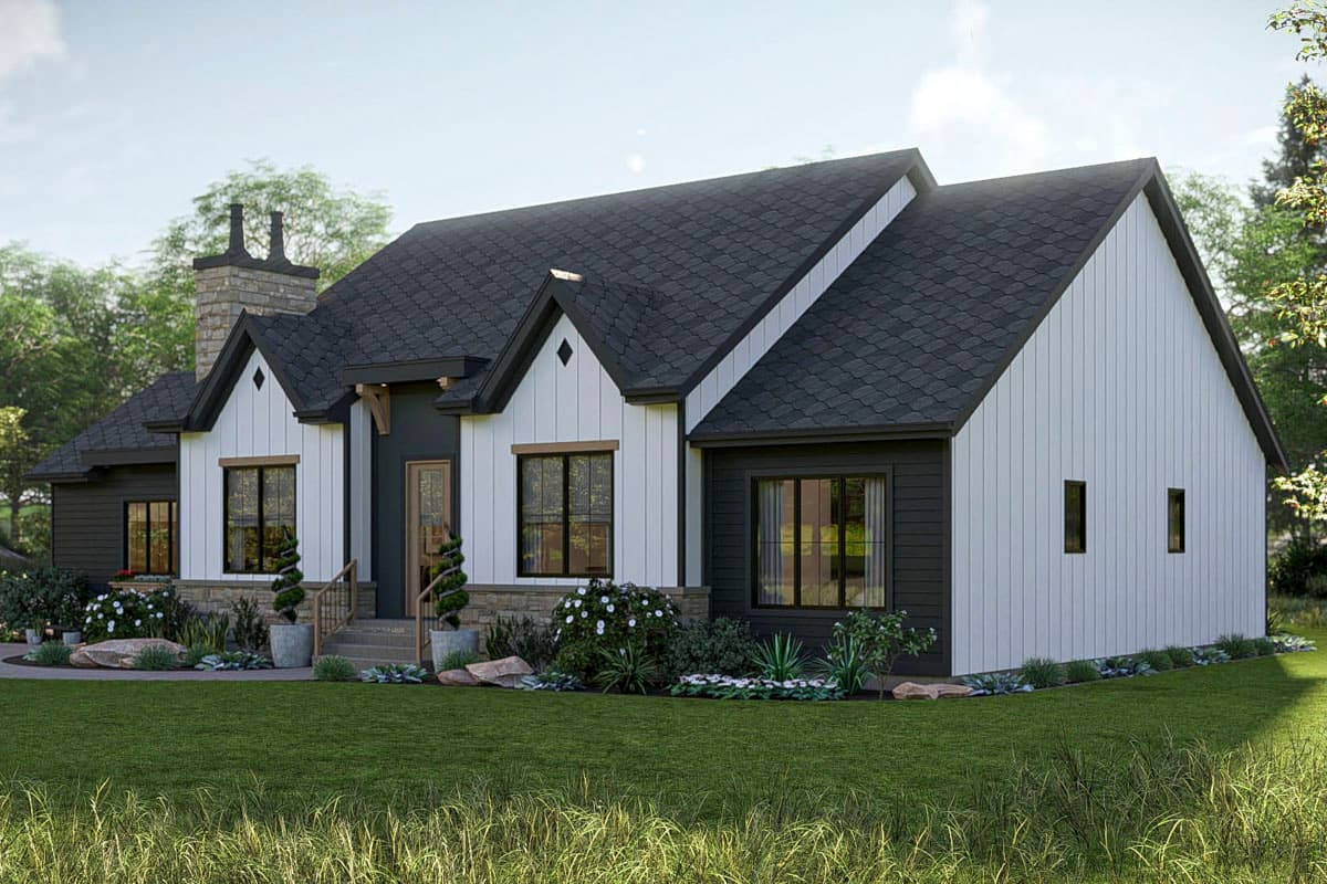 Plan 623576DJ: Charming Modern English Cottage House Plan with 3 Beds, Split Layout and Butler Pantry - Image #7 - Contemporary, Cottage, New American, Transitional