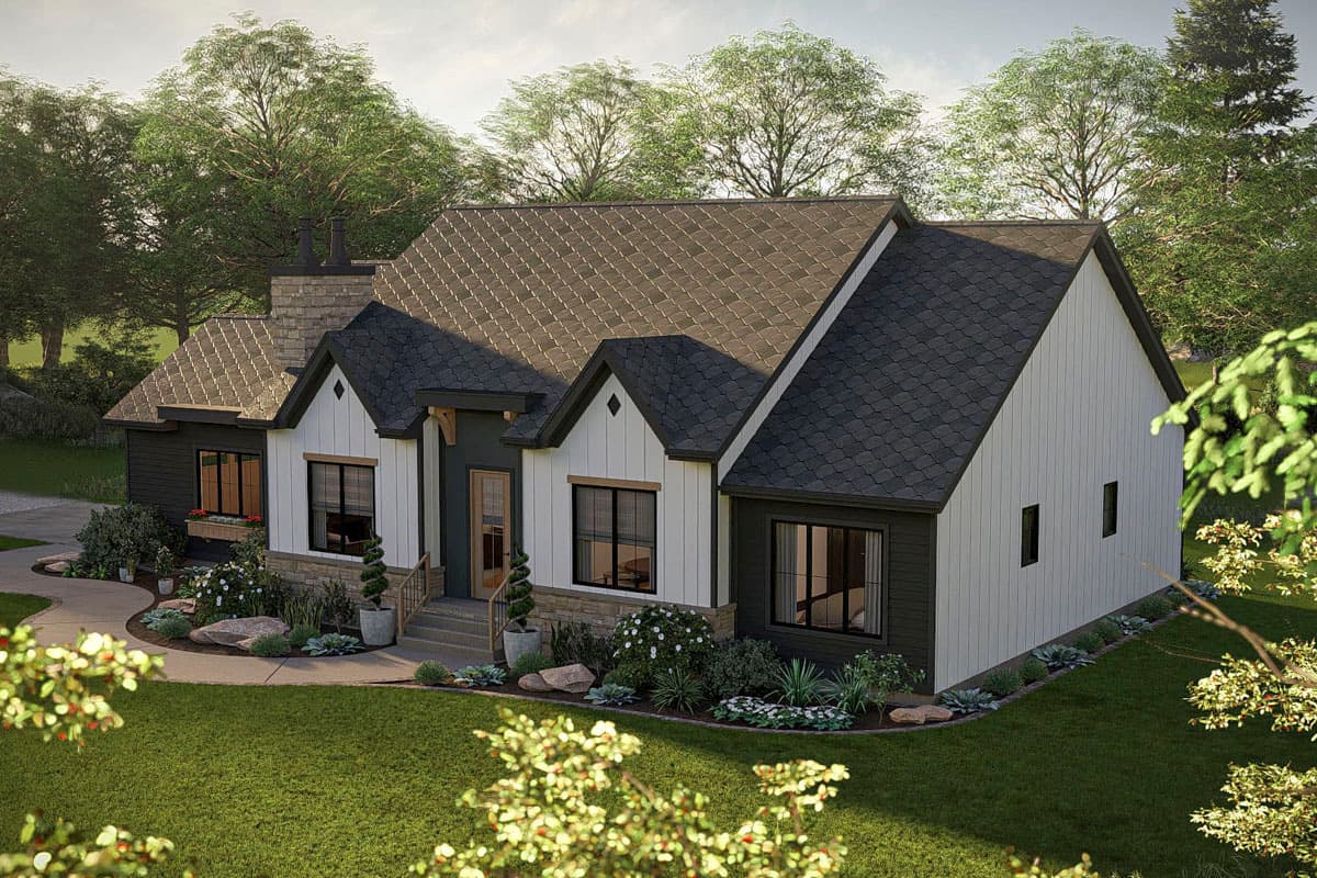 Plan 623576DJ: Charming Modern English Cottage House Plan with 3 Beds, Split Layout and Butler Pantry - Image #8 - Contemporary, Cottage, New American, Transitional
