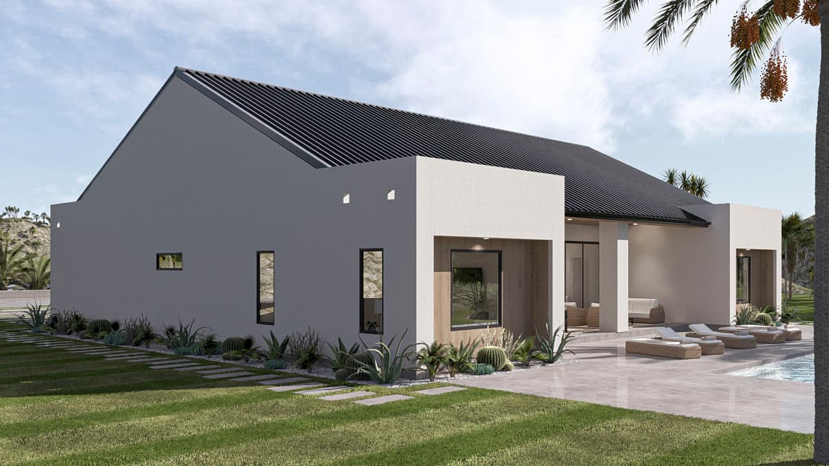 Plan 623577DJ: Modern House Plan with Split Bedrooms and Outdoor Kitchen - Image #9 - Contemporary, Modern